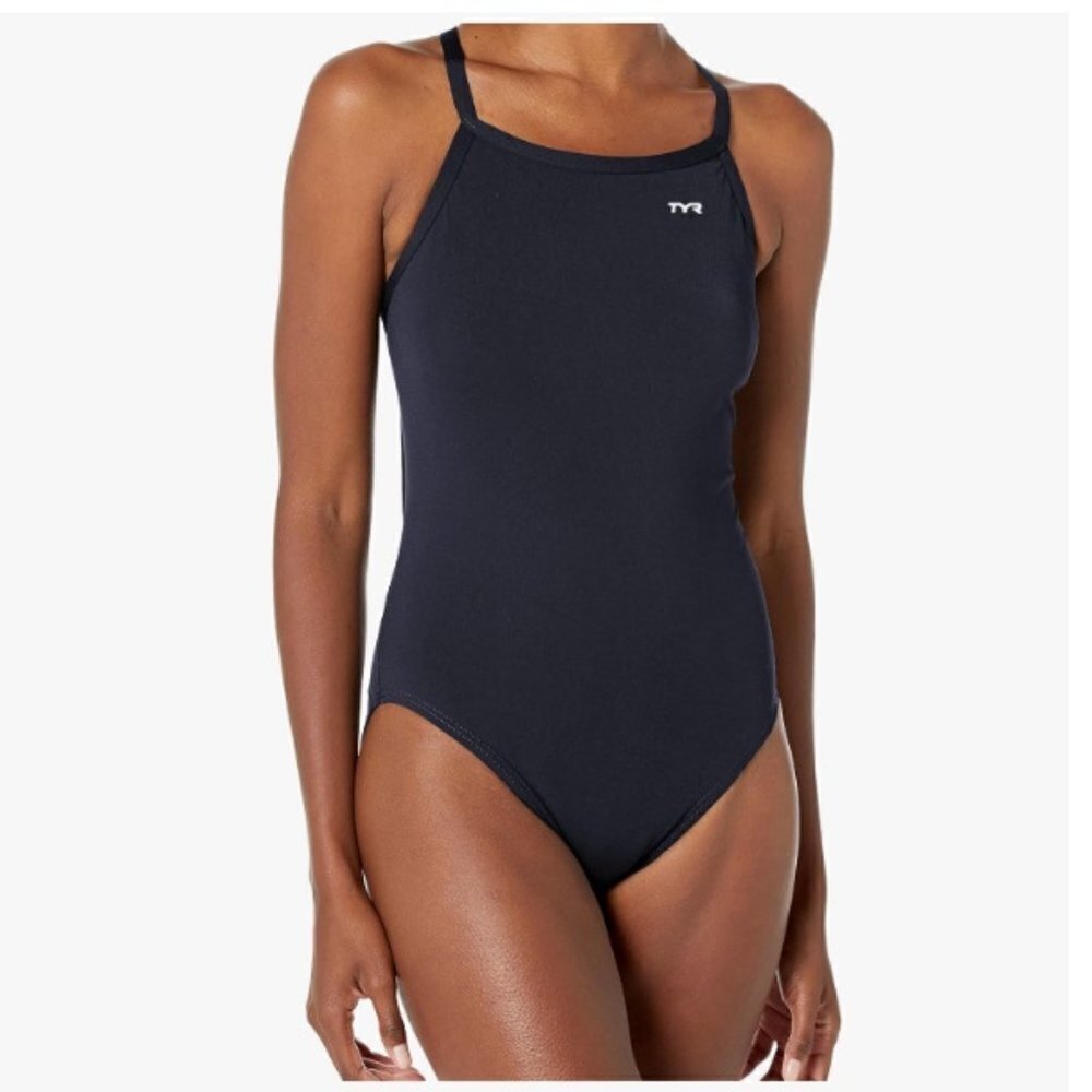 TYR Women's Durafast One Diamondfit Swimsuit, Navy/Size 38